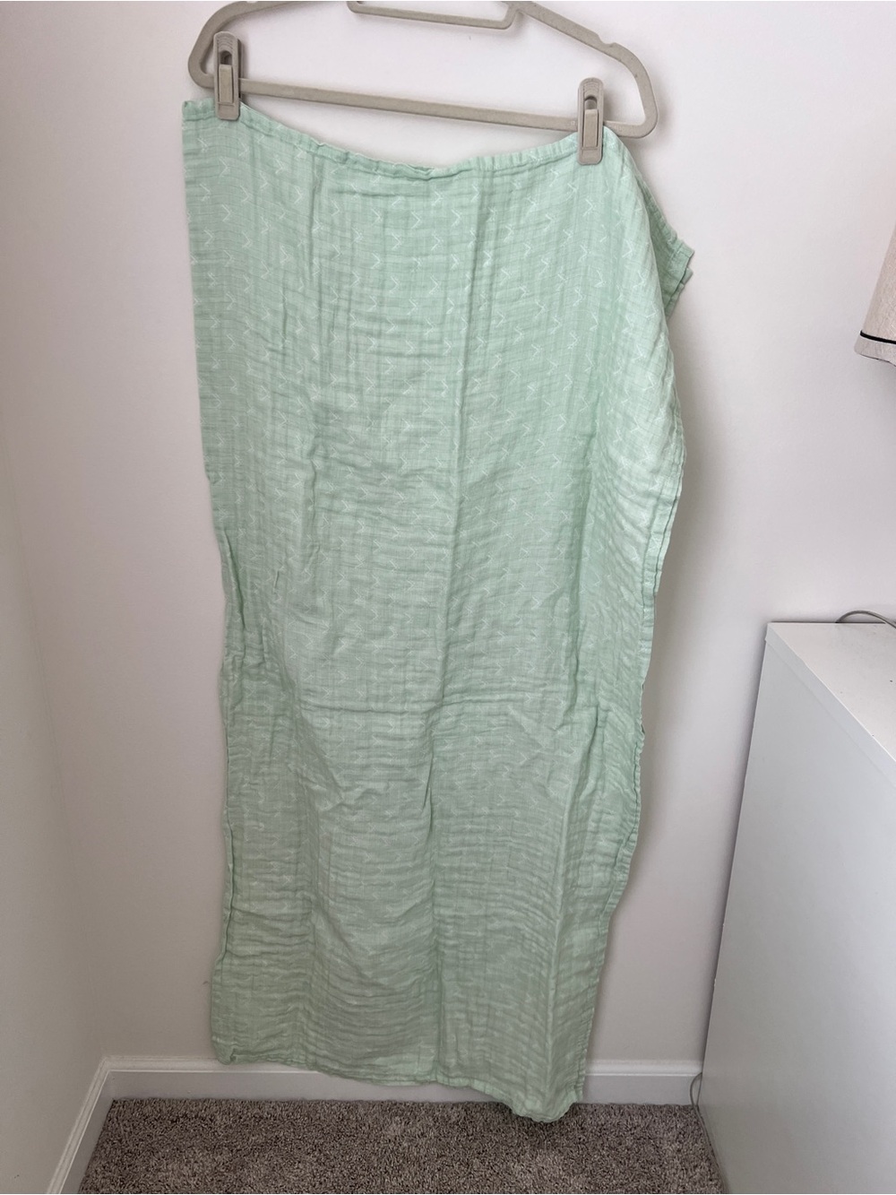 Nate Berkus Baby Swaddle Blanket Mint Green + White 100% Cotton